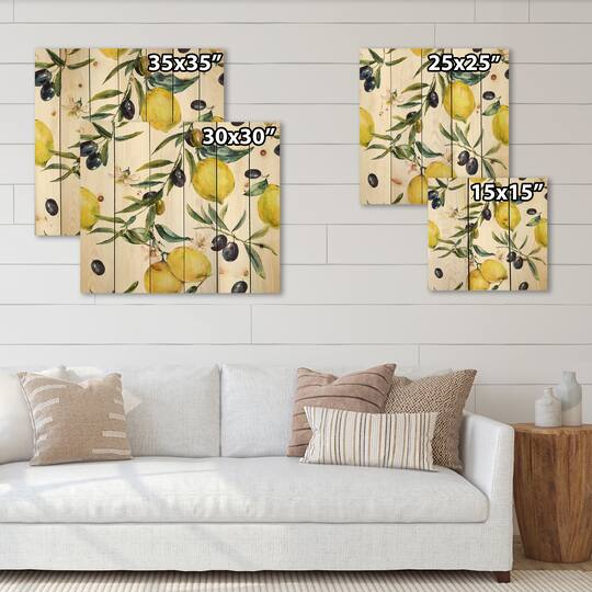 Designart - Lemon and Olive Branches II